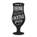 Cocktail glassful silhouette sticker monochrome