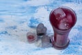 Cocktail with ice. raspberries frozen in ice. Royalty Free Stock Photo