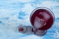 Cocktail with ice. raspberries frozen in ice Royalty Free Stock Photo