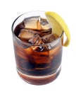 Cocktail with ice cola whiskey