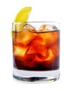 Cocktail with ice cola whiskey