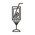 Cocktail icon delicious drink liquor refreshing alcohol line style design