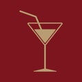 The cocktail icon. Drink and party, alcohol symbol. Flat Royalty Free Stock Photo