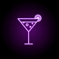cocktail icon. Elements of Alcohol drink in neon style icons. Simple icon for websites, web design, mobile app, info graphics Royalty Free Stock Photo
