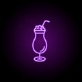 cocktail icon. Elements of Food and drink in neon style icons. Simple icon for websites, web design, mobile app, info graphics Royalty Free Stock Photo