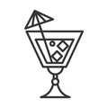 Cocktail icon glass beverage drink liquor alcohol line style design