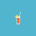 Cocktail icon. Cocktail glass with drink icon for menu, web and graphic design. Flat style logotype template. Vector illustration Royalty Free Stock Photo