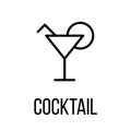 Cocktail icon or logo in modern line style.