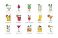 Cocktail icon set 5, Alcoholic mixed drink vector