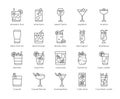 Cocktail icon set,  Alcoholic mixed drink vector Royalty Free Stock Photo