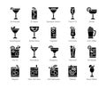 Cocktail icon set 4, Alcoholic mixed drink vector