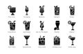 Cocktail icon set 5, Alcoholic mixed drink vector