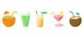 Cocktail icon set, cartoon style Royalty Free Stock Photo