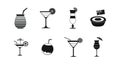 Cocktail icon set, simple style Royalty Free Stock Photo