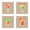 Cocktail Icon Set. Vector Royalty Free Stock Photo