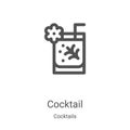 cocktail icon vector from cocktails collection. Thin line cocktail outline icon vector illustration. Linear symbol for use on web