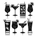 Cocktail icons. Different kinds of glasses