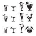 Cocktail icons set