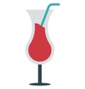 Cocktail isolated Vector Icon editable Royalty Free Stock Photo