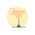 Cocktail, Juice, Lemon Abstract Circle Background Flat color Icon Royalty Free Stock Photo