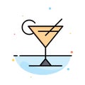 Cocktail, Juice, Lemon Abstract Flat Color Icon Template Royalty Free Stock Photo