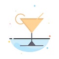 Cocktail, Juice, Lemon Abstract Flat Color Icon Template Royalty Free Stock Photo