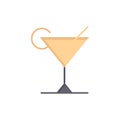 Cocktail, Juice, Lemon  Flat Color Icon. Vector icon banner Template Royalty Free Stock Photo