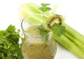 Cocktail of kiwi, celery, parsley, cilantro