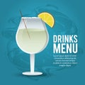 Cocktail lemon glass summer alcohol icon