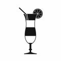 Cocktail with lemon icon, simple style Royalty Free Stock Photo