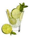 Cocktail with lime Royalty Free Stock Photo