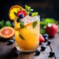 cocktail with lime cocktail with fruits cocktail Royalty Free Stock Photo