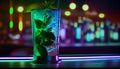 Cocktail with lime, lemon and mint freshness , generative AI