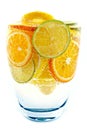 Cocktail from lime, lemon, tangerine, orange
