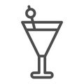 Cocktail line icon, beverage concept, martini sign on white background, Beach cocktail icon in outline style for mobile Royalty Free Stock Photo