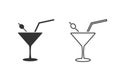 Cocktail line icon template. Vector illustration