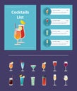 Cocktail List Advertisement Poster with Prices Royalty Free Stock Photo