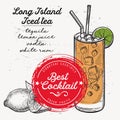 Cocktail long island, drink flyer for bar.