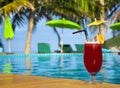 Cocktail Mai Tai near pool Royalty Free Stock Photo