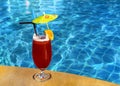 Cocktail Mai Tai near pool Royalty Free Stock Photo