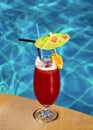 Cocktail Mai Tai near pool Royalty Free Stock Photo