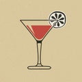 Cocktail martini glass vector illustration