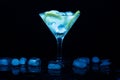 Cocktail martini with ice and lime in a glass Royalty Free Stock Photo