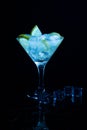 Cocktail martini with ice and lime in a glass Royalty Free Stock Photo