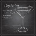 Cocktail Mary Pickford on black board
