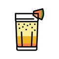 cocktail melon color icon vector illustration