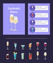 Cocktail Menu Advertisement Poster Champagne Glass Royalty Free Stock Photo