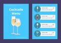Cocktail Menu Advertisement Poster Champagne Glass Royalty Free Stock Photo