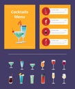 Cocktail Menu Advertisement Poster with Martini Royalty Free Stock Photo