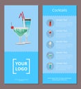 Cocktail Menu Advertisement Poster with Prices Royalty Free Stock Photo